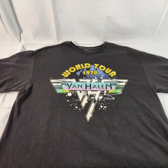 Van Halen World Tour 1978 Band Tee T-Shirt Sz Large Graphic Print Unisex VG - Picture 1 of 10
